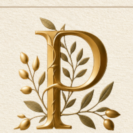 Villa Perez P monogram with olive branches